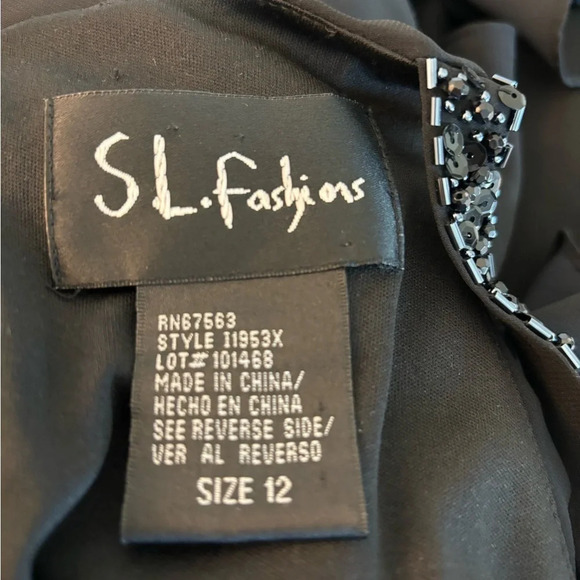 S.L. Fashions Womens Size 12 “Missy” Black Tiered LBD Dress Shift - Picture 3 of 5